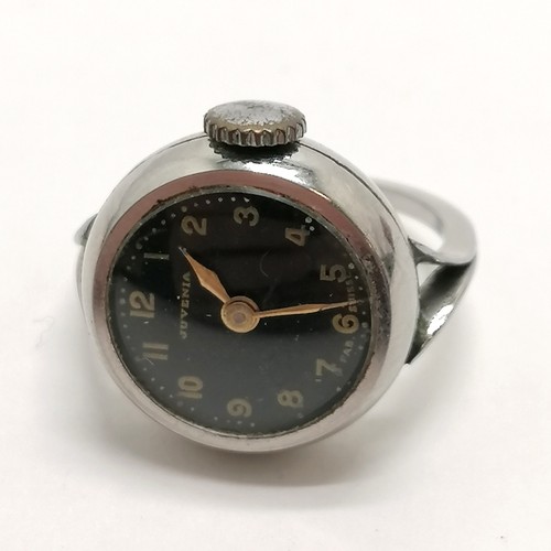 276 - Unusual vintage Juvenia ladies ring watch in a staybright case t/w 2 x silver cased pocket watches -... 