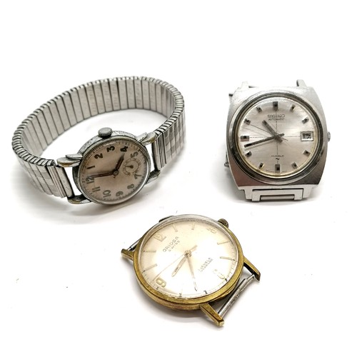 277 - Vintage Seiko automatic stainless steel gents wristwatch (34mm case) - strap a/f, Oriosa manual wind... 