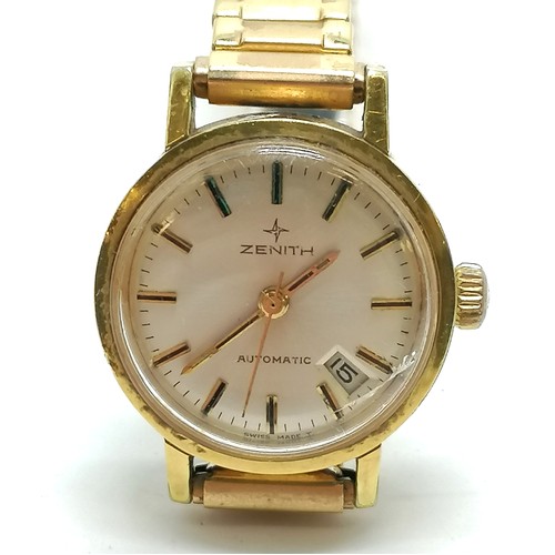 278 - Ladies Zenith automatic date wristwatch (22mm case) with gold plated head & strap and stainless stee... 