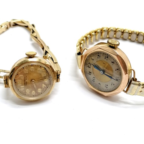 280 - 2 x vintage ladies mechanical wristwatches - 1 retailed by Winegartens & has gold stretchy strap - 3... 