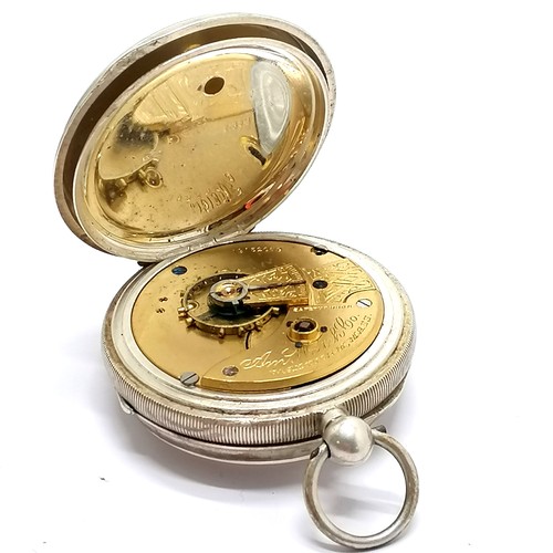 288 - Gents antique silver dennison cased open faced Waltham pocket watch (5cm diameter) - 118g total weig... 