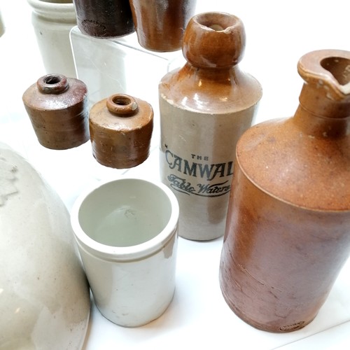 421 - Qty of stoneware jars / bottles inc Camwal, Cracknell, Stevens & Ford (x2), Dundee marmalade (x2), d... 