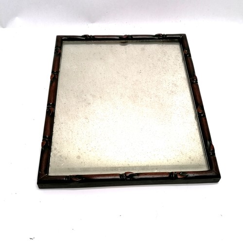 Antique Chinese hardwood mirror on an easel stand 53cm high (mirror