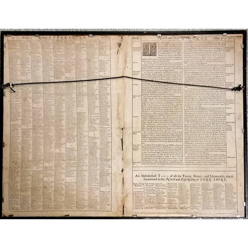 631 - Framed 1676 map of 'The North and East Riding of Yorkshire' by John Speed (1552-1629) and sold by Th... 