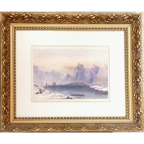 708 - Framed picture of the wife of Augustus John - 38.5cm x 28cm t/w framed watercolour of a mountain / l... 