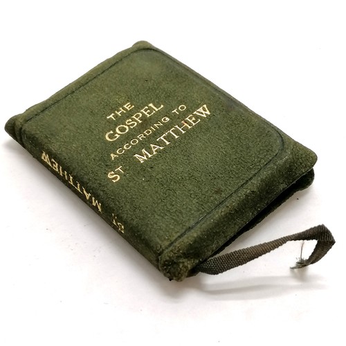 727 - Yapp covered miniature (bijou) book The Gospel according to St Matthew with 1911 (July) dedication f... 