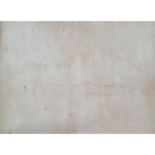 738 - Folder (30.5cm x 42.5cm) containing 4 works of art inc D O'Neill, G Dillon, In a wood near Troutbeck... 