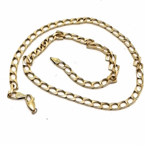 456 - 9ct hallmarked gold filed curb 50cm neckchain - 21g & has fracture at clasp