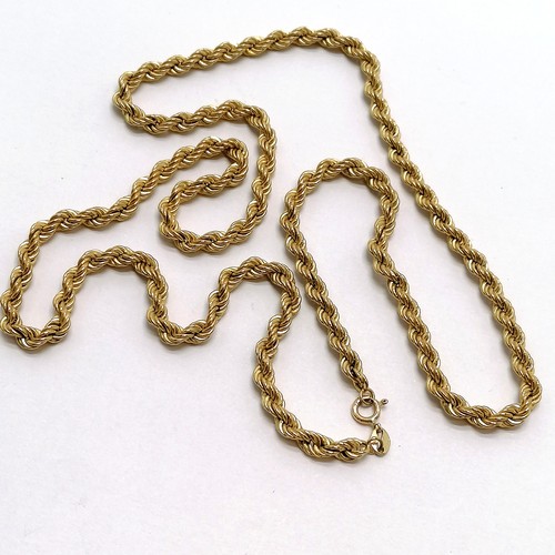 502 - 9ct hallmarked gold rope link 58cm chain - 9g - SOLD ON BEHALF OF THE NEW BREAST CANCER UNIT APPEAL ... 