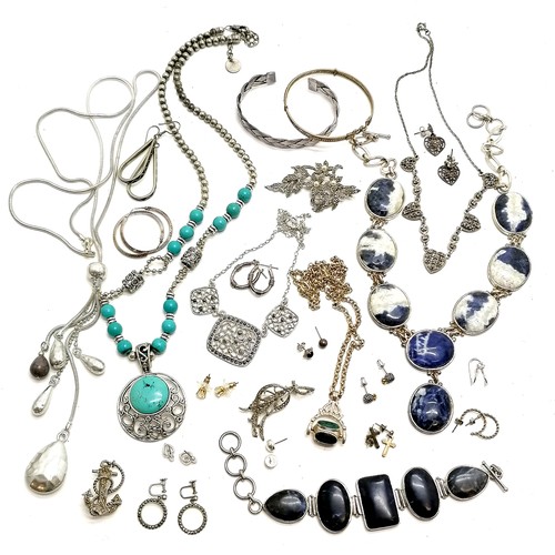 564 - Qty of marcasite stone set jewellery t/w sodalite necklace etc - SOLD ON BEHALF OF THE NEW BREAST CA... 