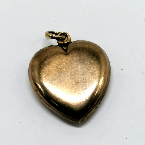 620 - Unmarked gold heart pendant - 1.4g ~ slight dent to 1 side