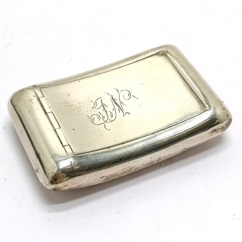 833 - 1808 Georgian silver pocket snuff box with gilded interior by John Thropp - 6.5cm x 4cm & 38g ~ slig... 