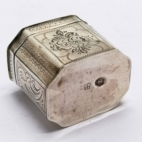 835 - Dutch antique (1873) 833 silver marked hinged lidded box - 3.5cm high x 3.5cm wide & 23g ~ has dents... 