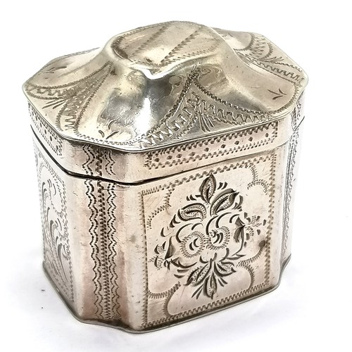 835 - Dutch antique (1873) 833 silver marked hinged lidded box - 3.5cm high x 3.5cm wide & 23g ~ has dents... 