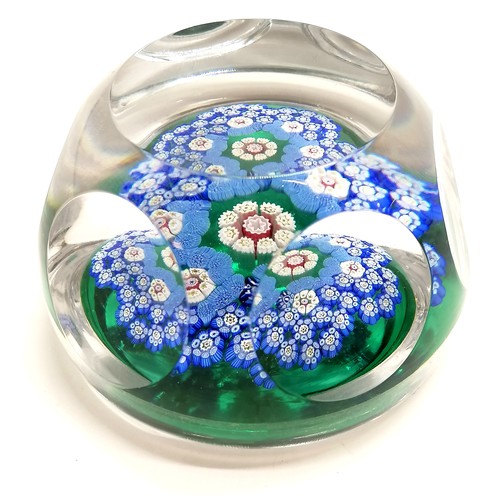 3 - Whitefriars facetted paperweight with F-1978 cane - 7.5cm diameter. In good condition.