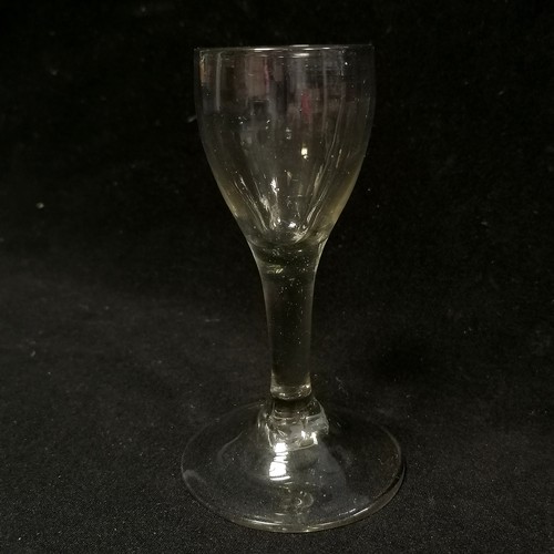 9 - 18th century cordial glass with pontil scar to base - 11.5cm high & 6.2cm base ~ no obvious damage