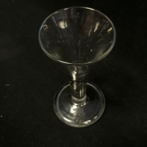 10 - Antique toastmasters glass with trumpet bowl and heavy base - 13cm high & 6.5cm base ~ air bubble to... 