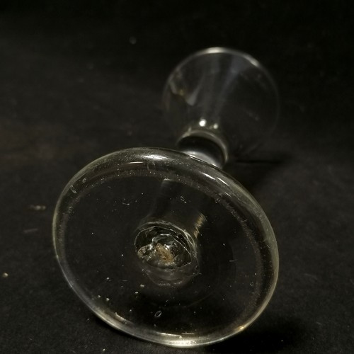 10 - Antique toastmasters glass with trumpet bowl and heavy base - 13cm high & 6.5cm base ~ air bubble to... 