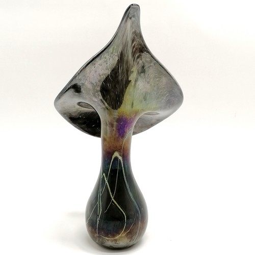 14 - Alum Bay iridescent (Tiffany style) glass jack-in-the-pulpit vase - 36cm high & has slight signs of ... 