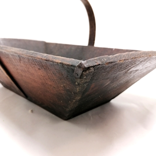 34 - Antique wooden trug 50cm long x 30cm 26cm high