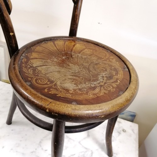 57 - Antique bentwood chair T/W seat cushion. In good used condition, no worm or splits.