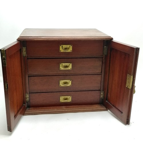 62 - Antique mahogany 4 drawer collectors cabinet with brass handles- 38cm high x 34cm wide x 27cm deep. ... 