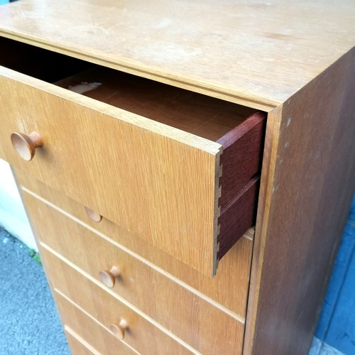 70 - Mid 20th C utility 6 drawer chest of drawers. In good used condition. 61 cms wide, 124 cms high, 46 ... 