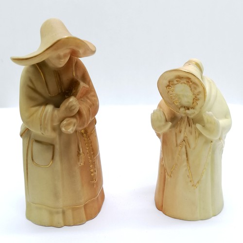 2 x Royal Worcester blush ivory candle snuffers tallest 9cm