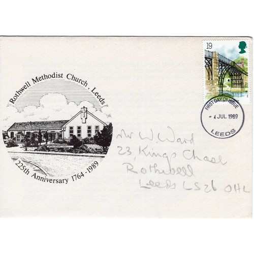 202 - 1989 Industrial Archaeology FDC on RARE Rothwell Methodist Church Leeds cover