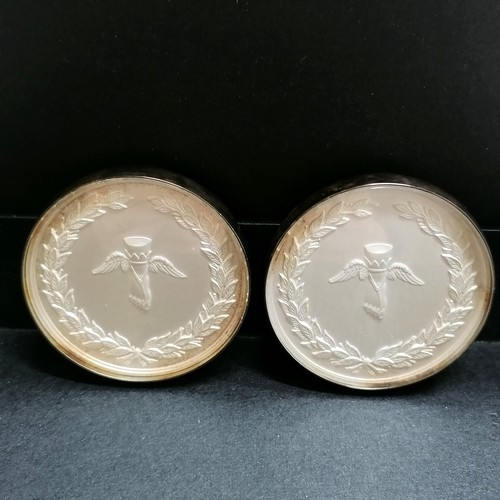 211 - 2 x Cambridge University sports medals (?) encapsulated in glass - 5cm diameter