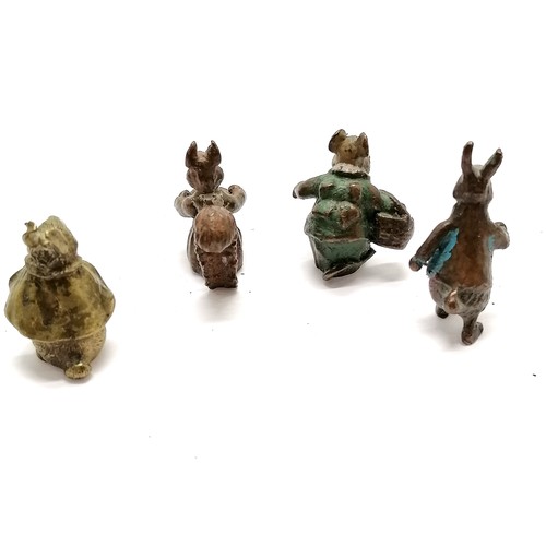 18 - 11 x Beatrix Potter original cold painted bronze figures - tallest 3.5cm. All in used condition with... 