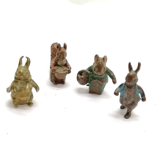 18 - 11 x Beatrix Potter original cold painted bronze figures - tallest 3.5cm. All in used condition with... 