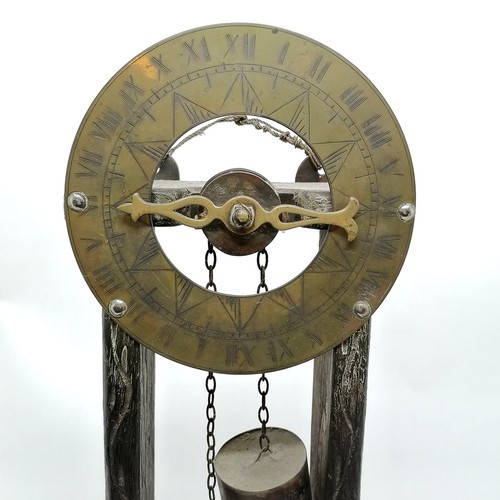 19 - 17th Century style wall mounted water clock with brass dial, water trough and plate. Engraved with '... 