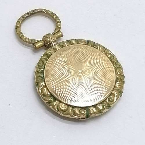 717 - Antique unmarked gold and gilt metal pendant/vinaigrette 3.5cm drop 7.6g total weight- Some wear to ... 