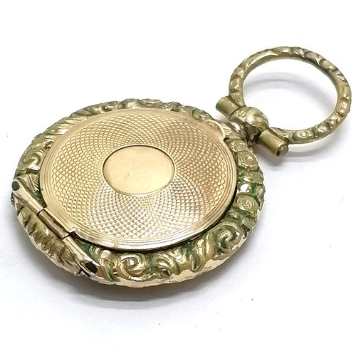 717 - Antique unmarked gold and gilt metal pendant/vinaigrette 3.5cm drop 7.6g total weight- Some wear to ... 