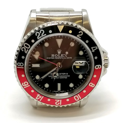 734 - Rolex GMT - Master II Oyster perpetual date stainless steel gents wristwatch with a 