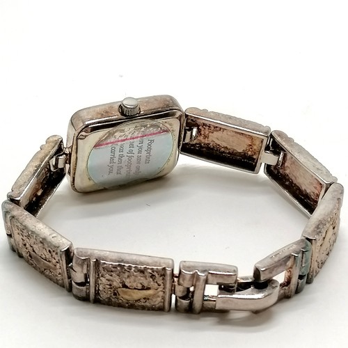 749 - Ladies B&B sterling silver (with gold detail to panels) bracelet quartz wristwatch with stainless st... 