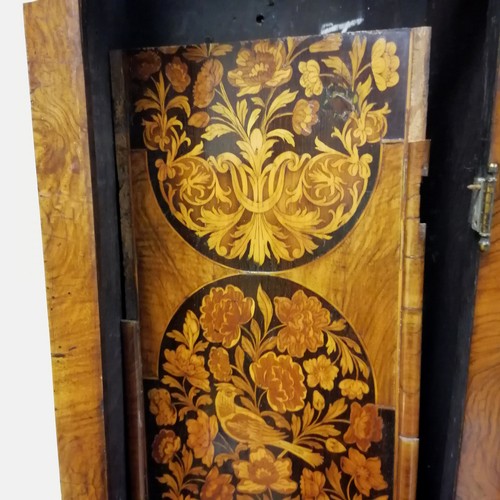 781 - Dutch Walnut and marquetry inlaid longcase clock, by Ben Child London, 225 cms in height, 49 cms in ... 