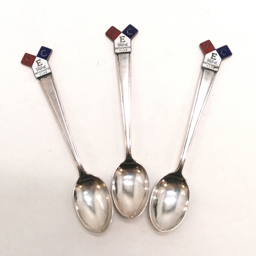 793 - 3 silver plated and enamel Ford Enthusiasts Club teaspoons - in good condition t/w 4 x silver and qt... 