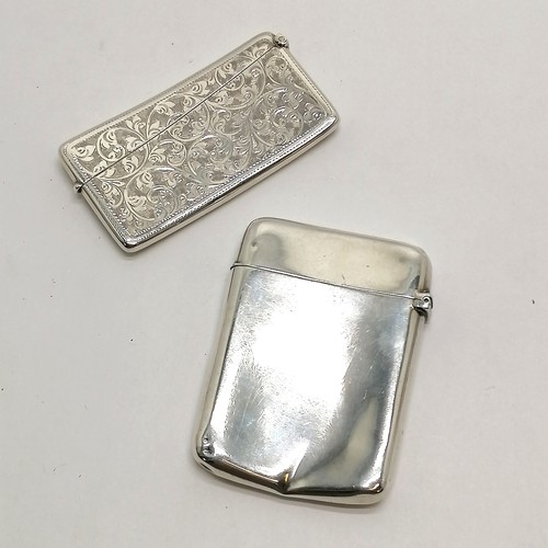 814 - Antique Chester silver hallmarked card case with engraved decoration in good used condition T/W a Vi... 