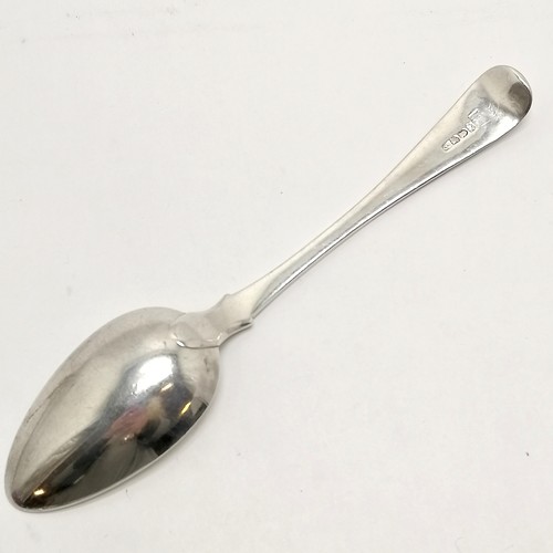 825 - Georgian silver hallmarked tablespoon with monogram CMA - 22.5cm & 72g. In good used condition