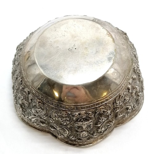 841 - 2 x Asian white metal bowls - largest 12.5cm diameter and has marks to base ~ 240g total weight. sma... 