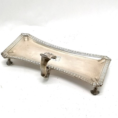 853 - 1766 George III silver candle snuffer tray with central handle on 4 cast shell feet by Ebenezer Coke... 