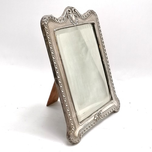 855 - 1886 Victorian Chester silver fronted easel stand mirror - 28cm x 21cm - has some dents and has repl... 