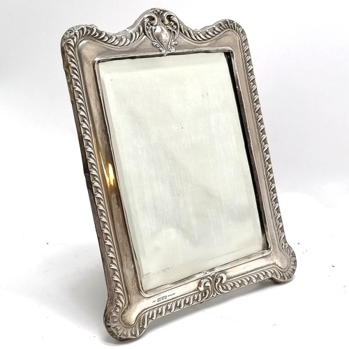 855 - 1886 Victorian Chester silver fronted easel stand mirror - 28cm x 21cm - has some dents and has repl... 