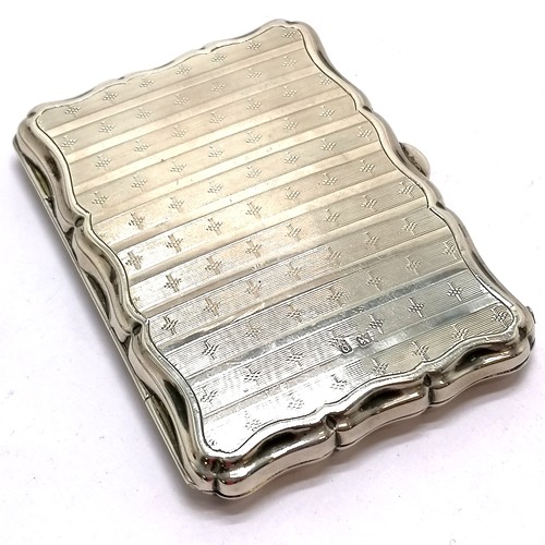 860 - Silver hallmarked aide memoire / purse - approx 10cm x 7cm & total weight 102g ~ interior a/f