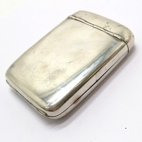 862 - 1900 silver cigarette case by IE - 8.5cm x 6cm & 98g ~ lid has split to 1 side and the case has some... 