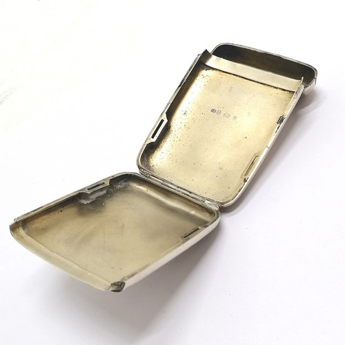 862 - 1900 silver cigarette case by IE - 8.5cm x 6cm & 98g ~ lid has split to 1 side and the case has some... 