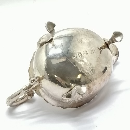 877 - Antique silver George III sauce boat with scroll detail to handle by David Mowden London 1762, 16cm ... 