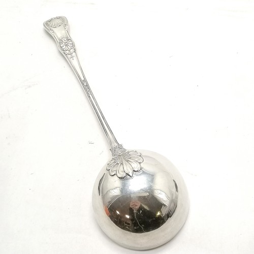 892 - Heavy antique silver hallmarked Kings pattern soup ladle London 1837 by Edward Edwards 34cm long 307... 